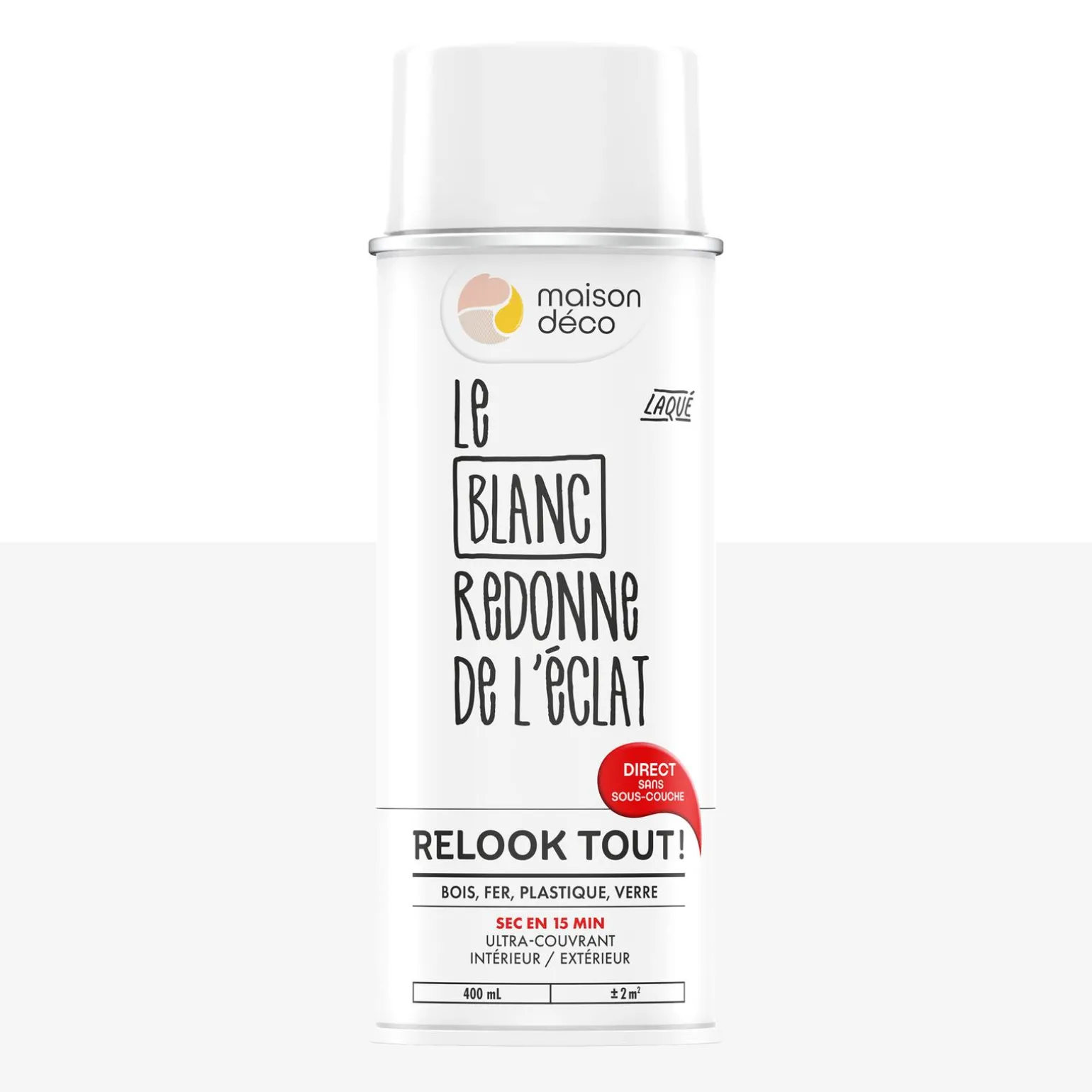 Relook tout aérosol Peinture Bombe de peinture blanc Brillant 0,4 L