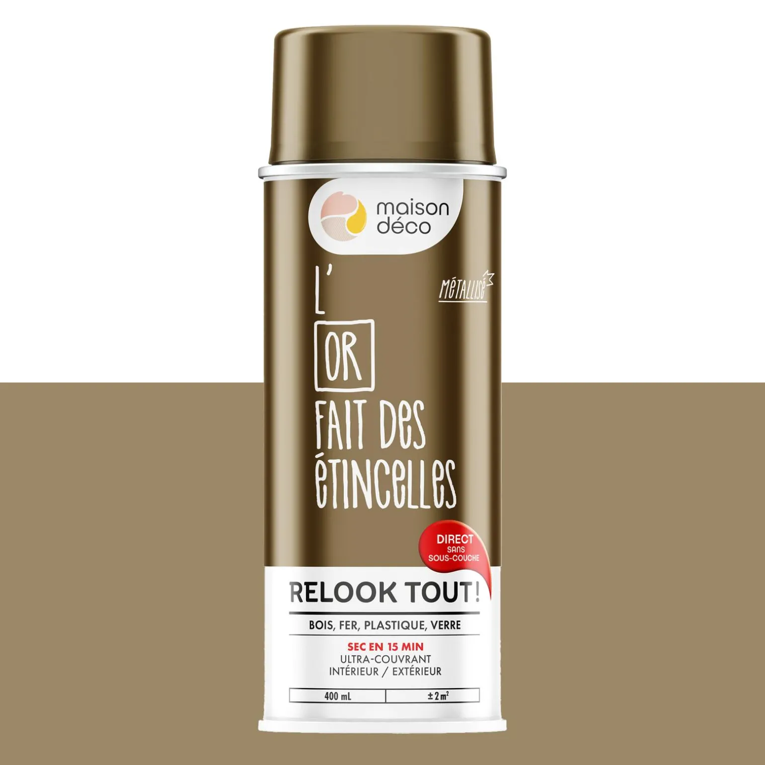 Relook tout aérosol Peinture Bombe de peinture or Brillant 0,4 L