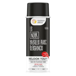 Relook tout aérosol Peinture Bombe de peinture noir Satiné 0,4 L