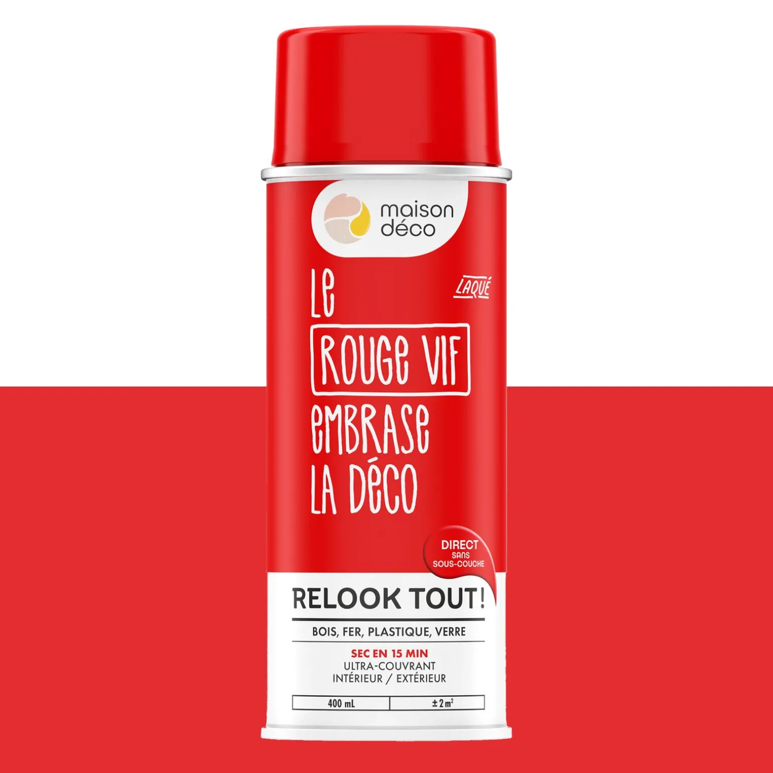 Relook tout aérosol Peinture Bombe de peinture rouge vif Brillant 0,4 L