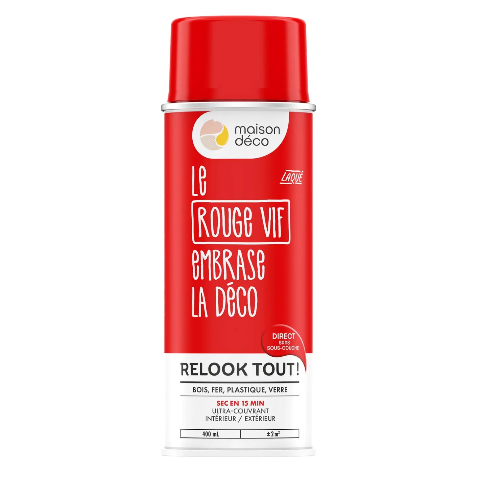 Relook tout aérosol Peinture Bombe de peinture rouge vif Brillant 0,4 L