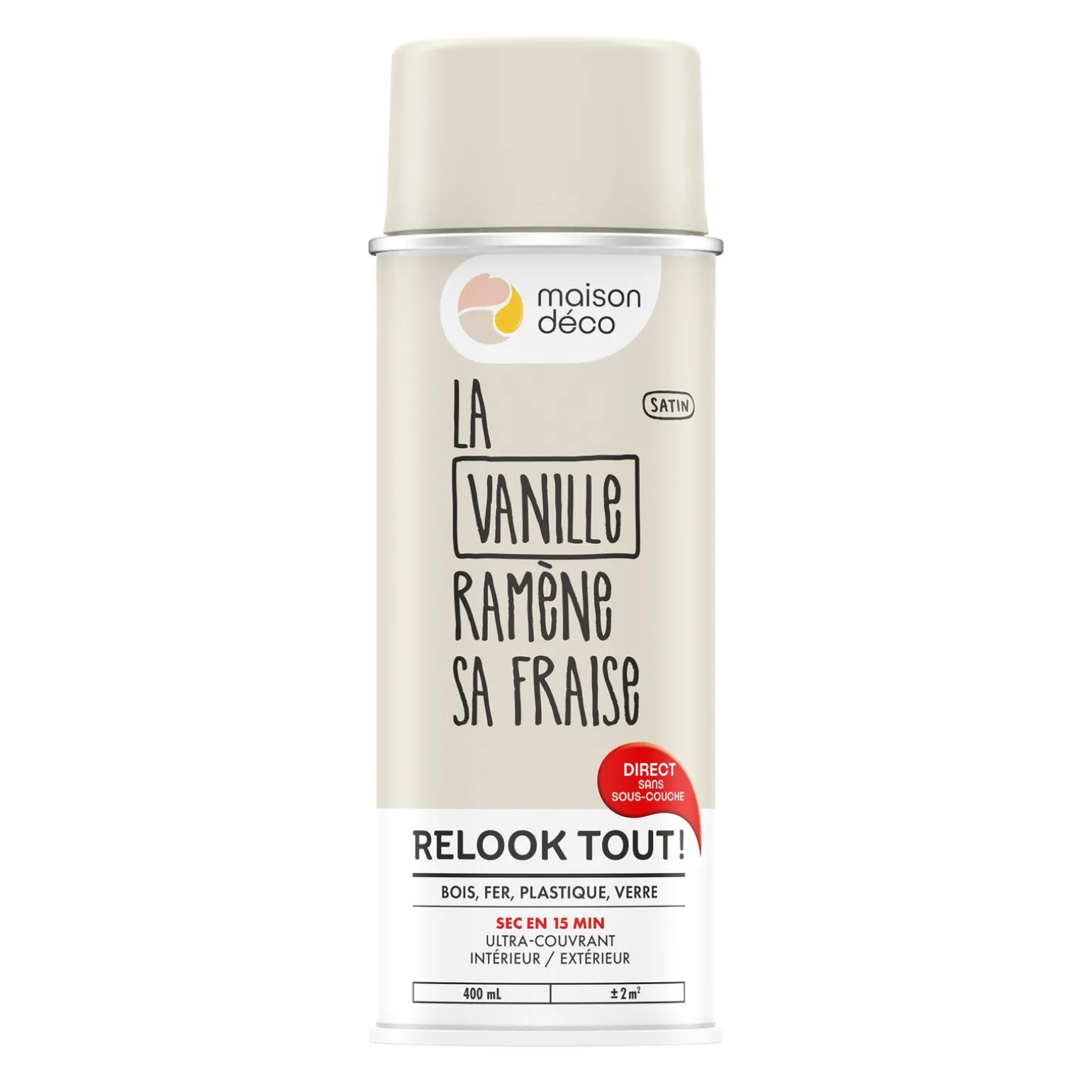 Relook tout aérosol Peinture Bombe de peinture vanille Satiné 0,4 L
