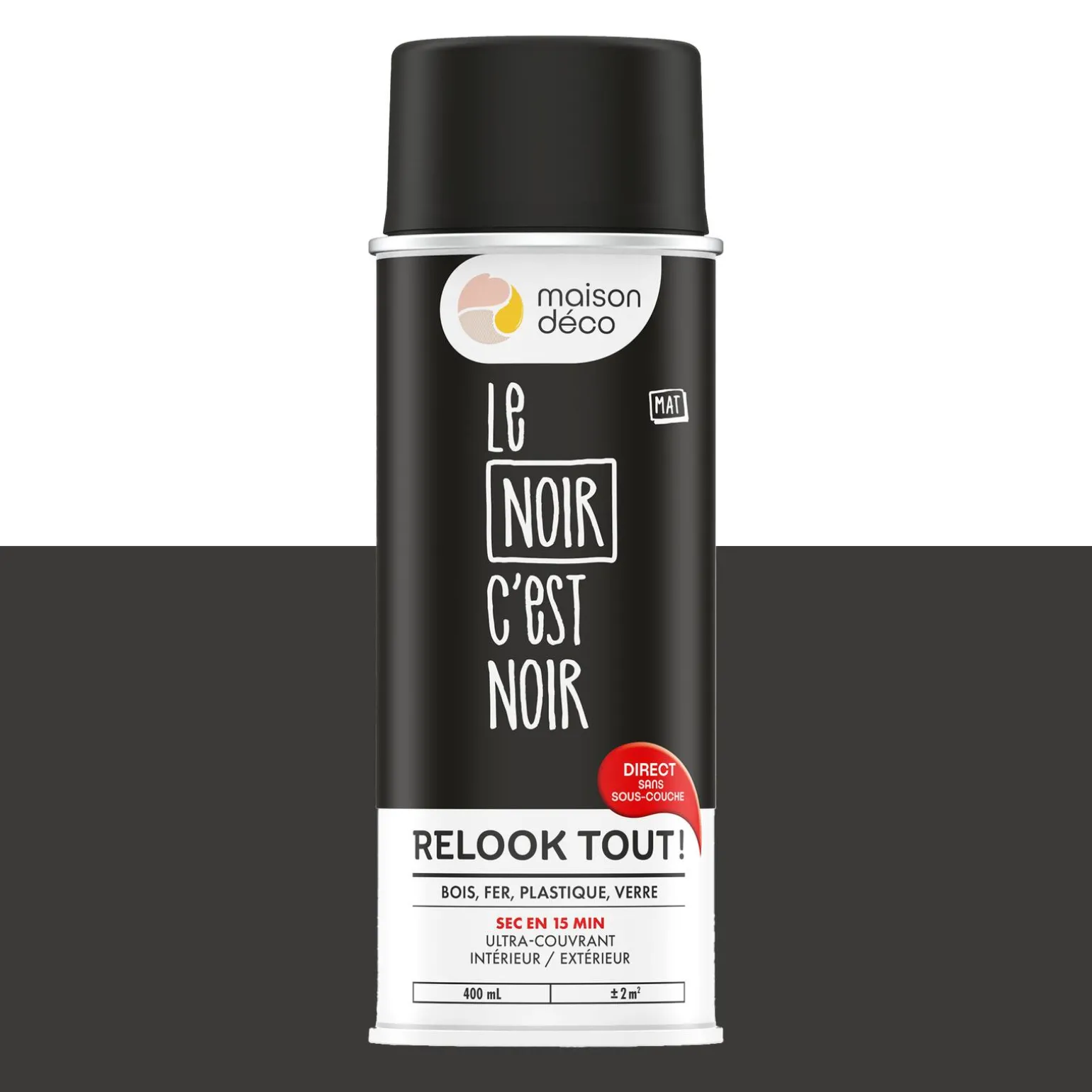 Relook tout aérosol Peinture Bombe de peinture noir 0,4 L - 4MURS