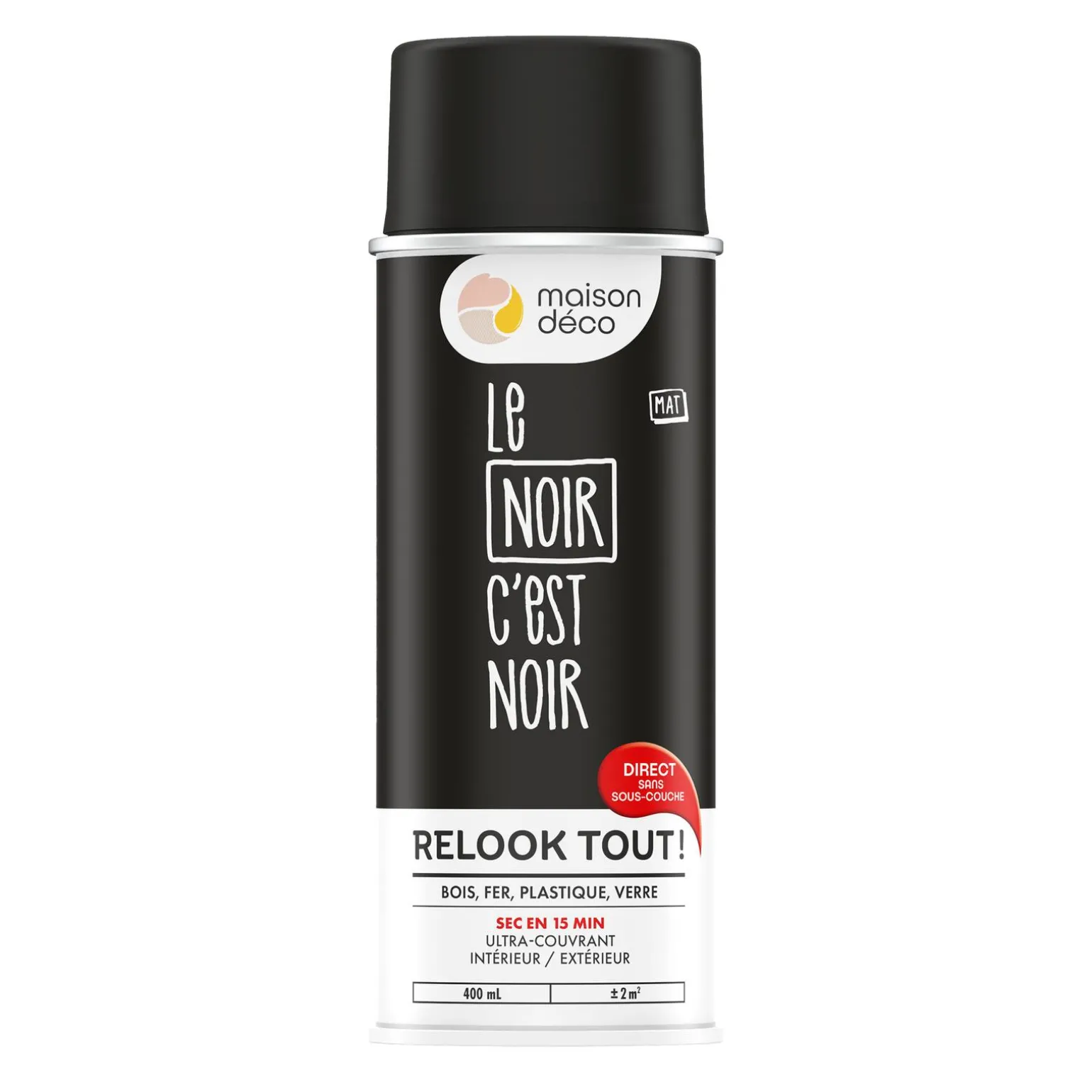 Relook tout aérosol Peinture Bombe de peinture noir 0,4 L - 4MURS