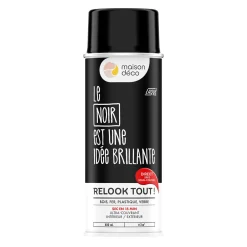 Relook tout aérosol Peinture Peinture noir Brillant 0,4 L - 4MURS