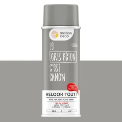 Relook tout aérosol Peinture Bombe de peinture gris béton Satiné 0,4 L