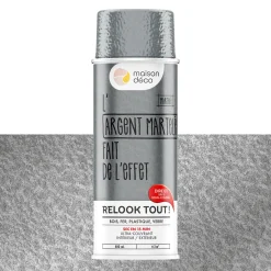 Relook tout aérosol Peinture Bombe de peinture argent martelé Brillant 0,4 L