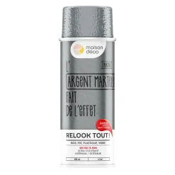 Relook tout aérosol Peinture Bombe de peinture argent martelé Brillant 0,4 L