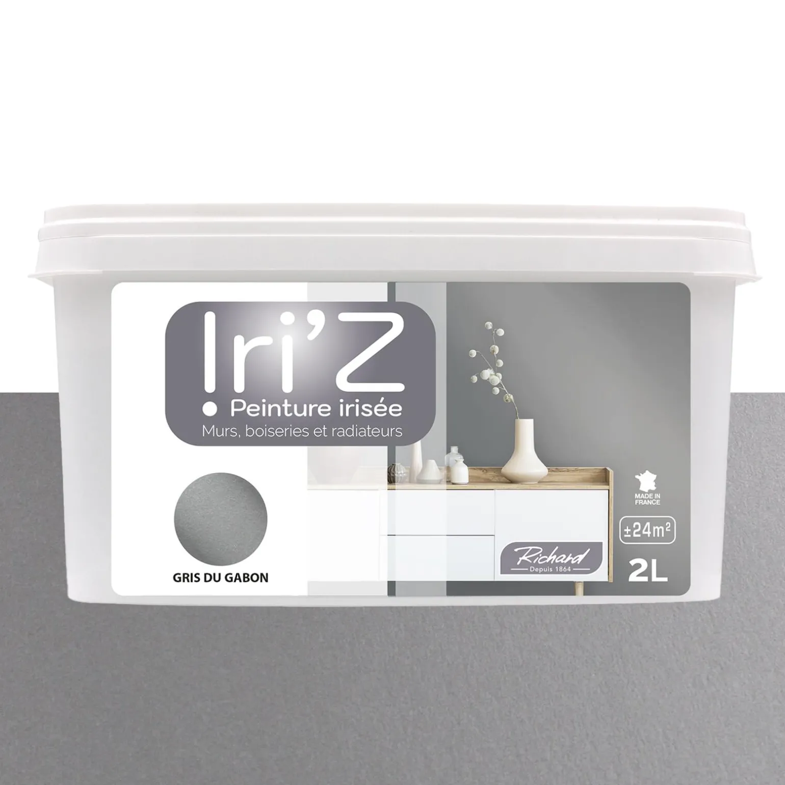 Richard Peinture IRIZ Peinture gris du Gabon Brillant 2 L - 4MURS