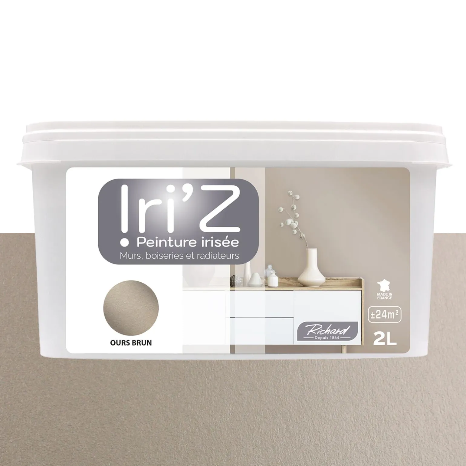 Richard Peinture IRIZ Peinture ours brun Brillant 2 L - 4MURS