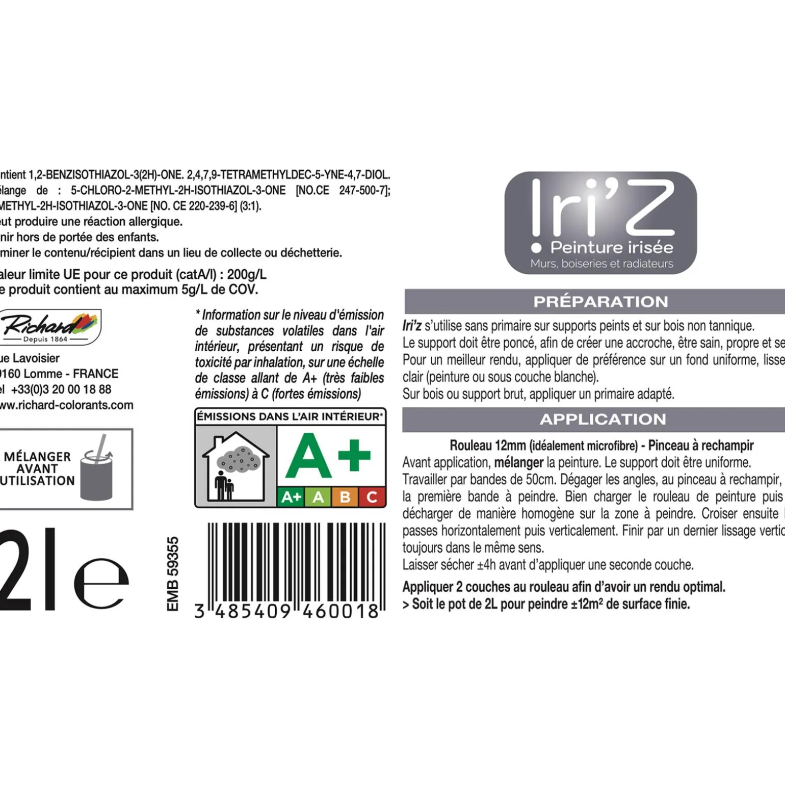 Richard Peinture IRIZ Peinture ours brun Brillant 2 L - 4MURS