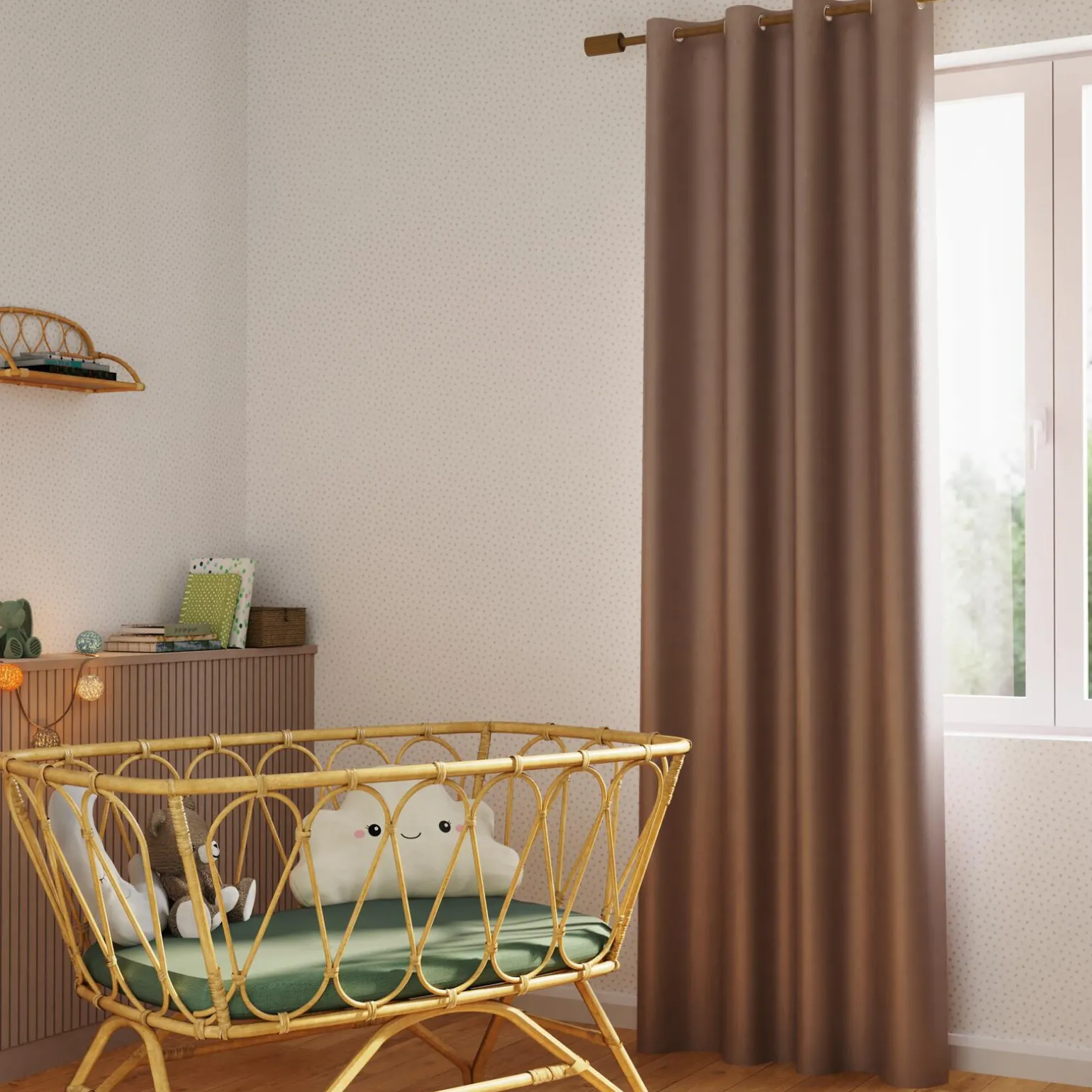 Rideau 100% occultant MANN coloris lin 140 x 260 cm - 4MURS