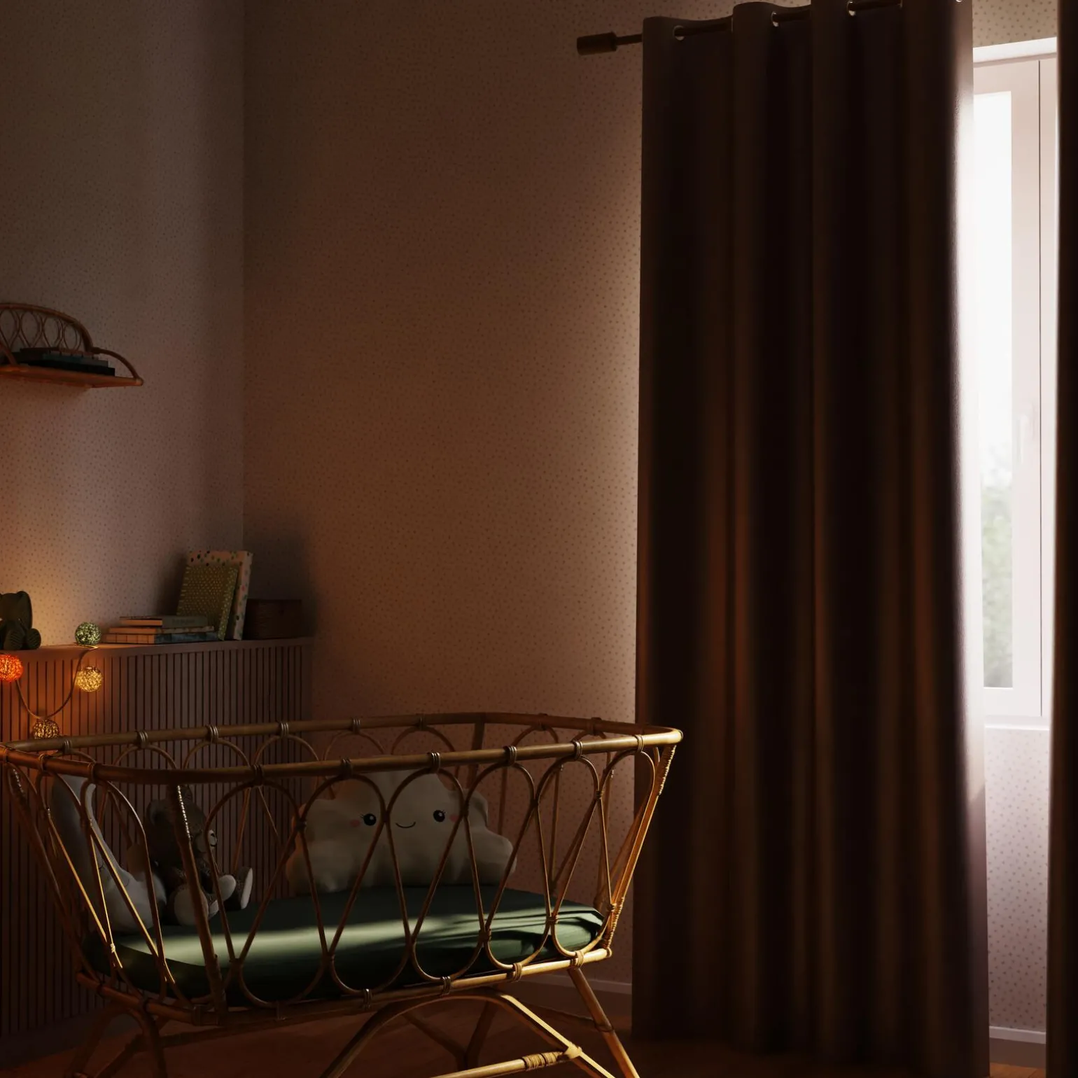 Rideau 100% occultant MANN coloris lin 140 x 260 cm - 4MURS