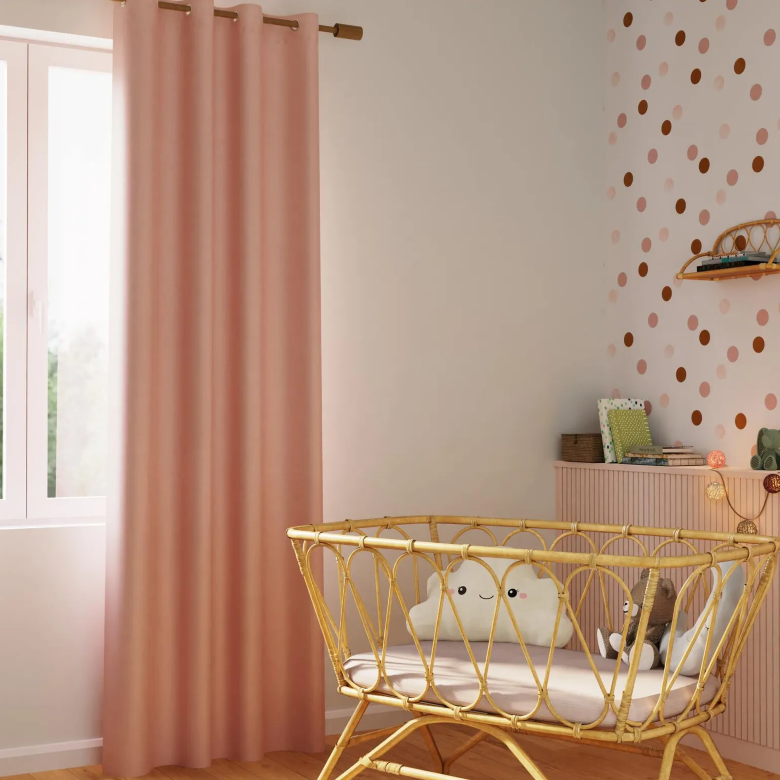 Rideau 100% occultant MANN coloris blush 140 x 260 cm - 4MURS