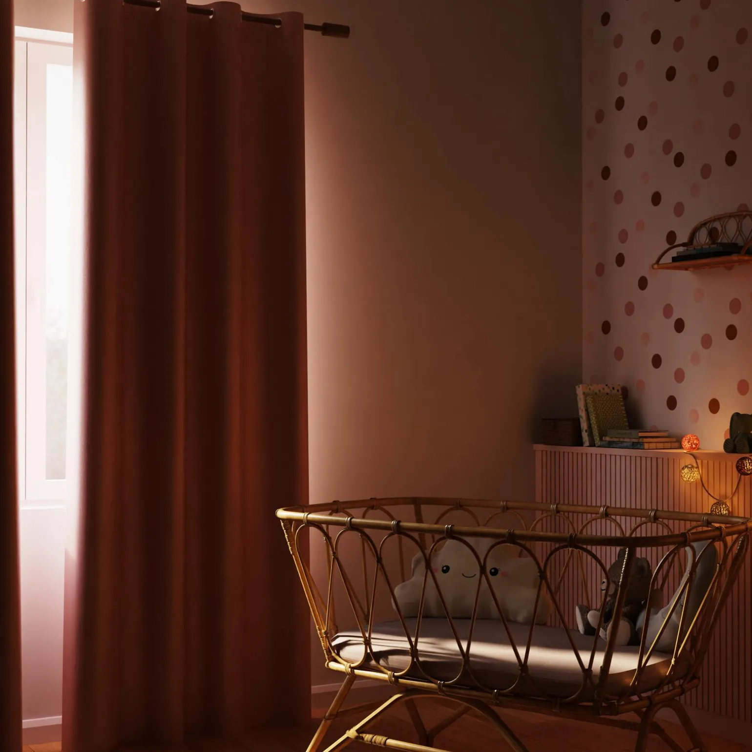Rideau 100% occultant MANN coloris blush 140 x 260 cm - 4MURS