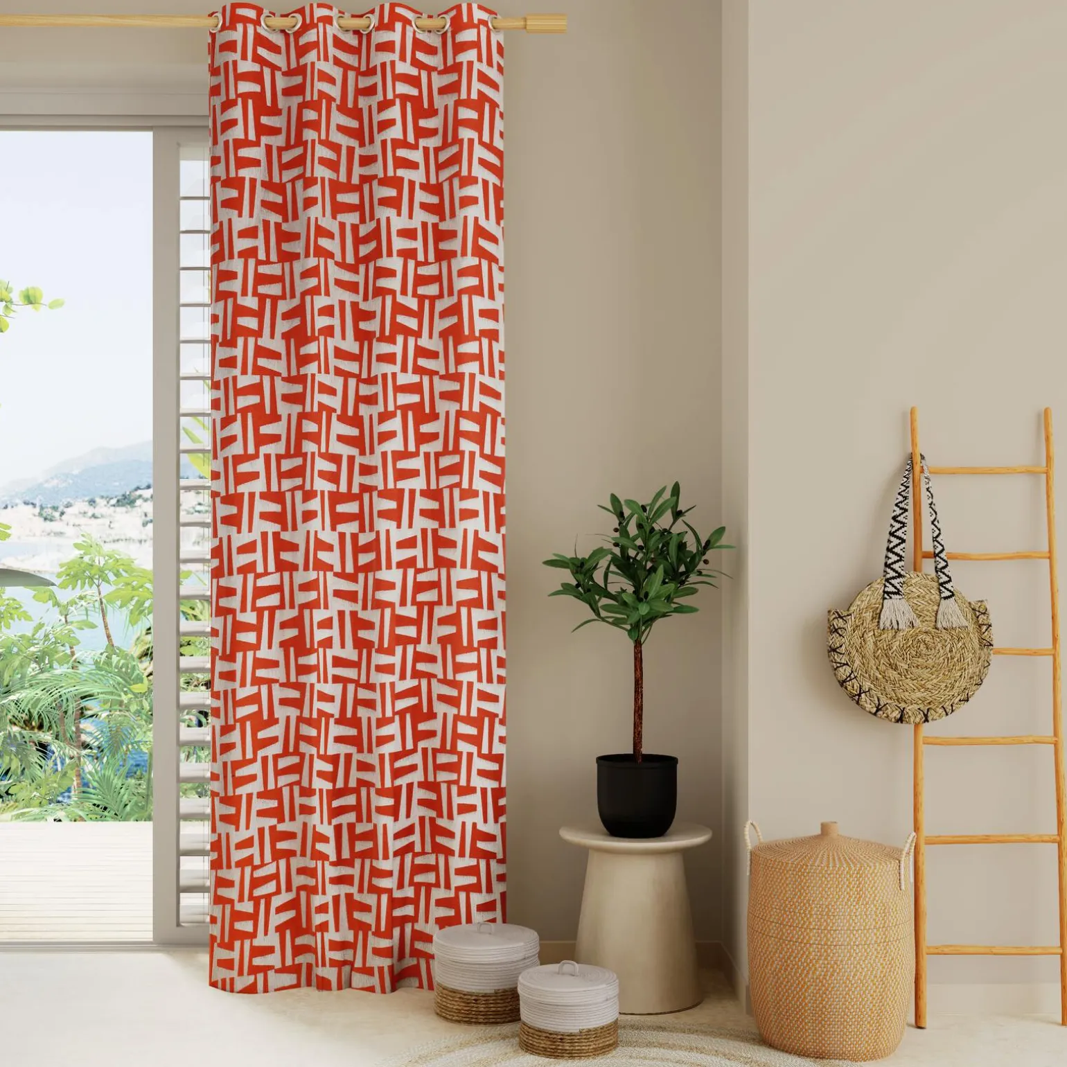 Rideau ANTAO coloris brique 140 x 260 cm - 4MURS