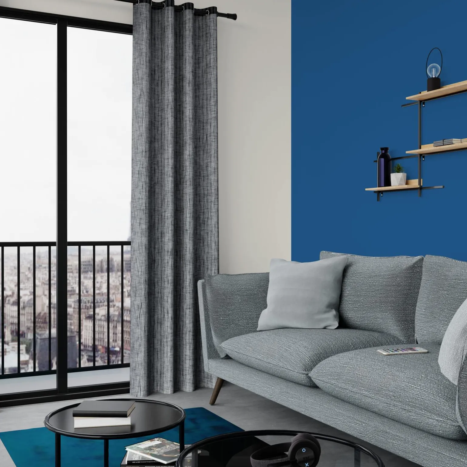 Rideau BLAKE coloris noir 140 x 260 cm - 4MURS