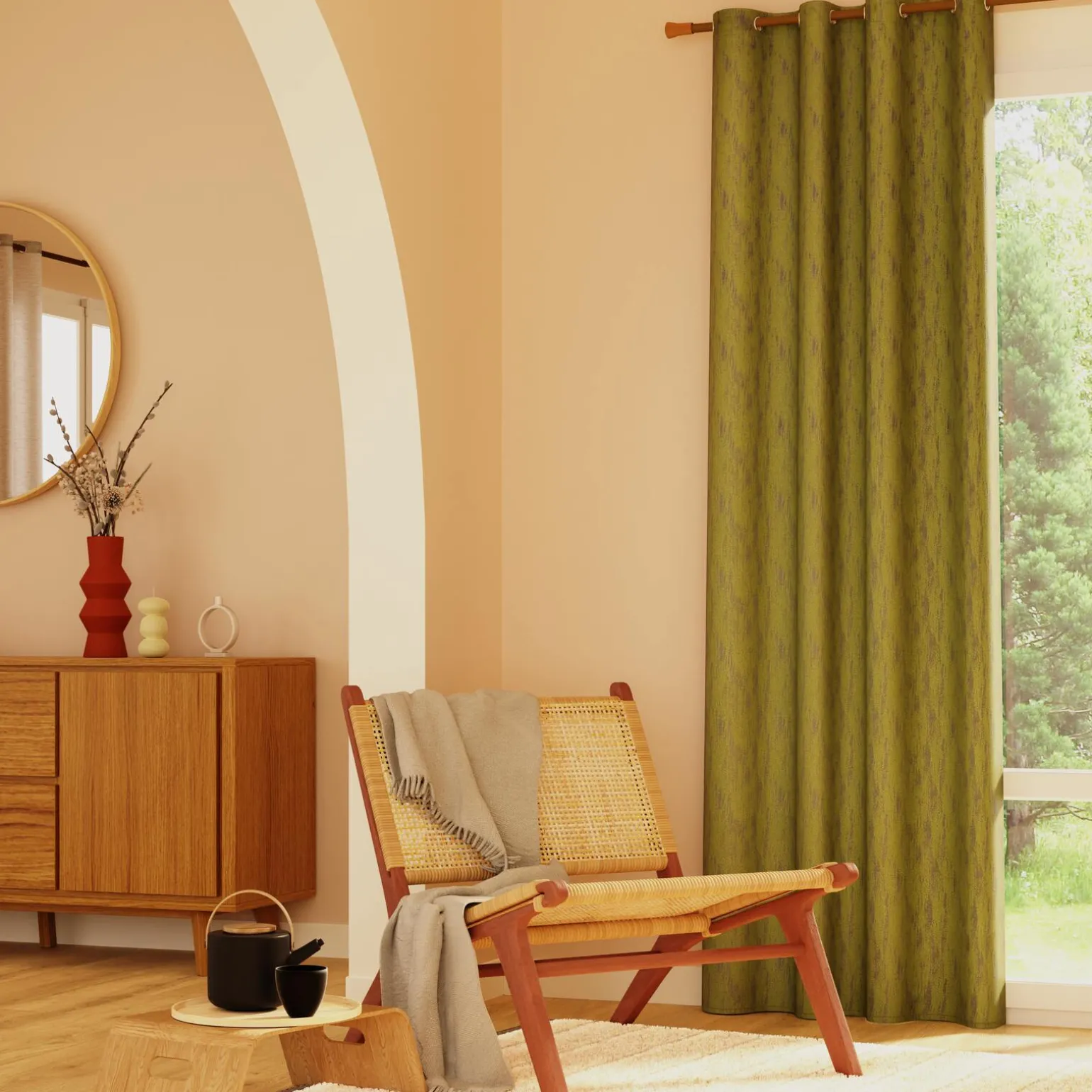 Rideau ILAN coloris vert bronze 140 x 260 cm - 4MURS