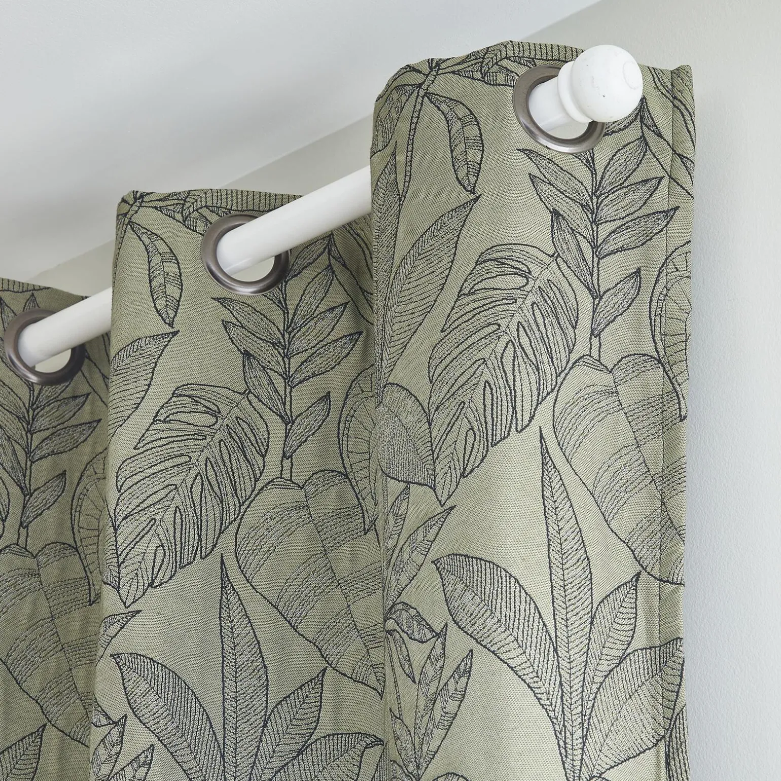Rideau KERALA coloris vert olive 140 x 260 cm - 4MURS