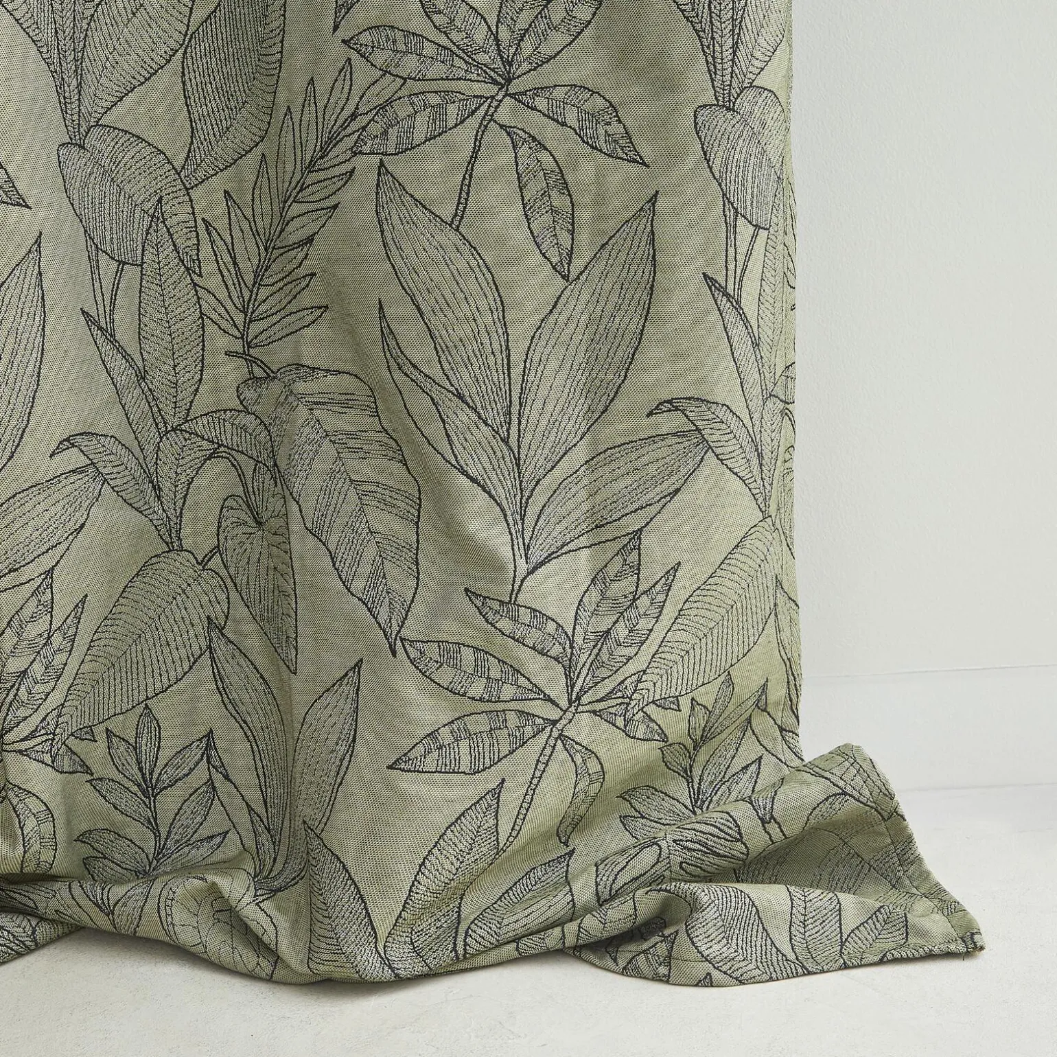 Rideau KERALA coloris vert olive 140 x 260 cm - 4MURS