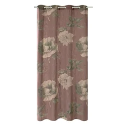 Rideau Lin FLORALIA coloris terracotta 140 x 260 cm - 4MURS