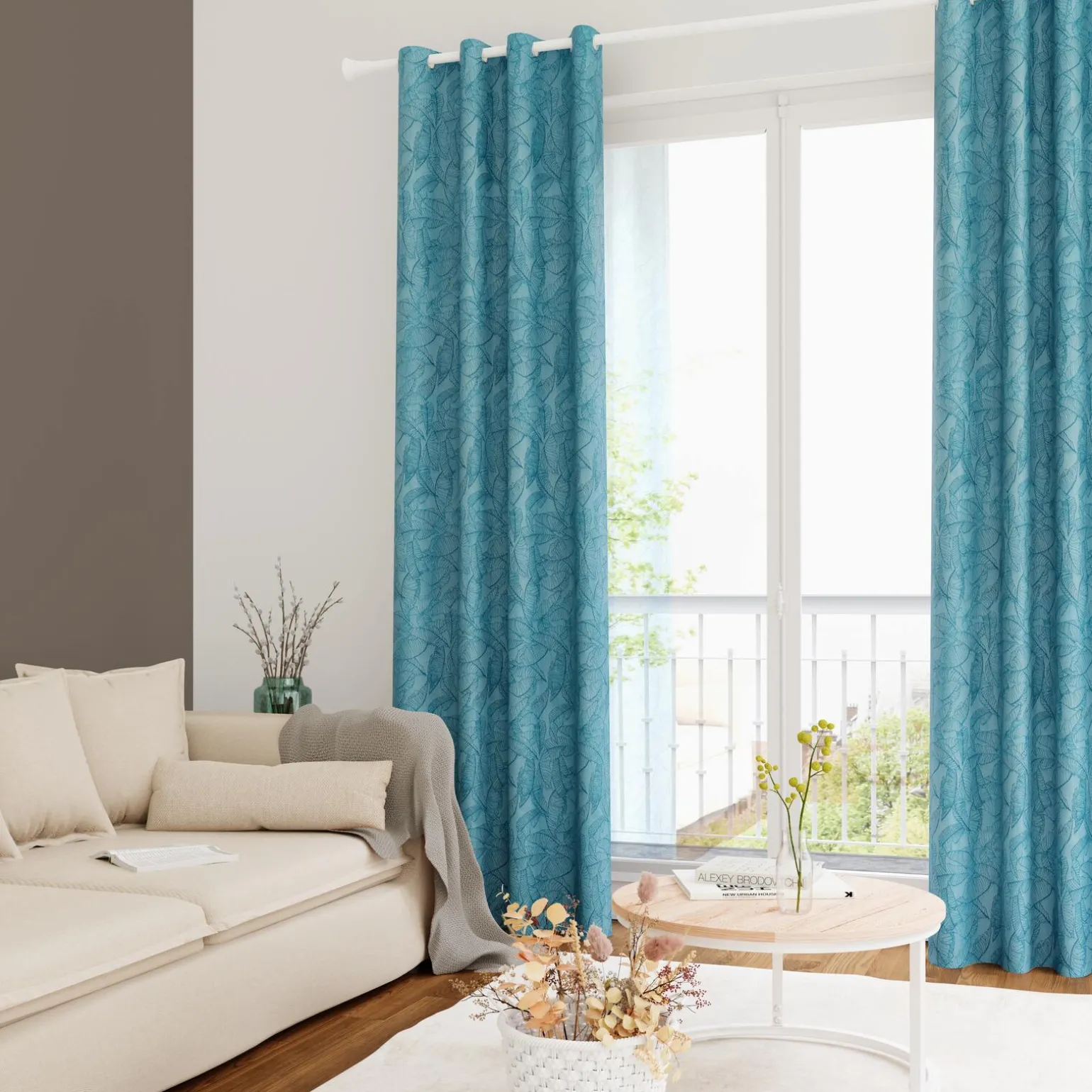 Rideau MACAPA coloris bleu jean 140 x 260 cm - 4MURS