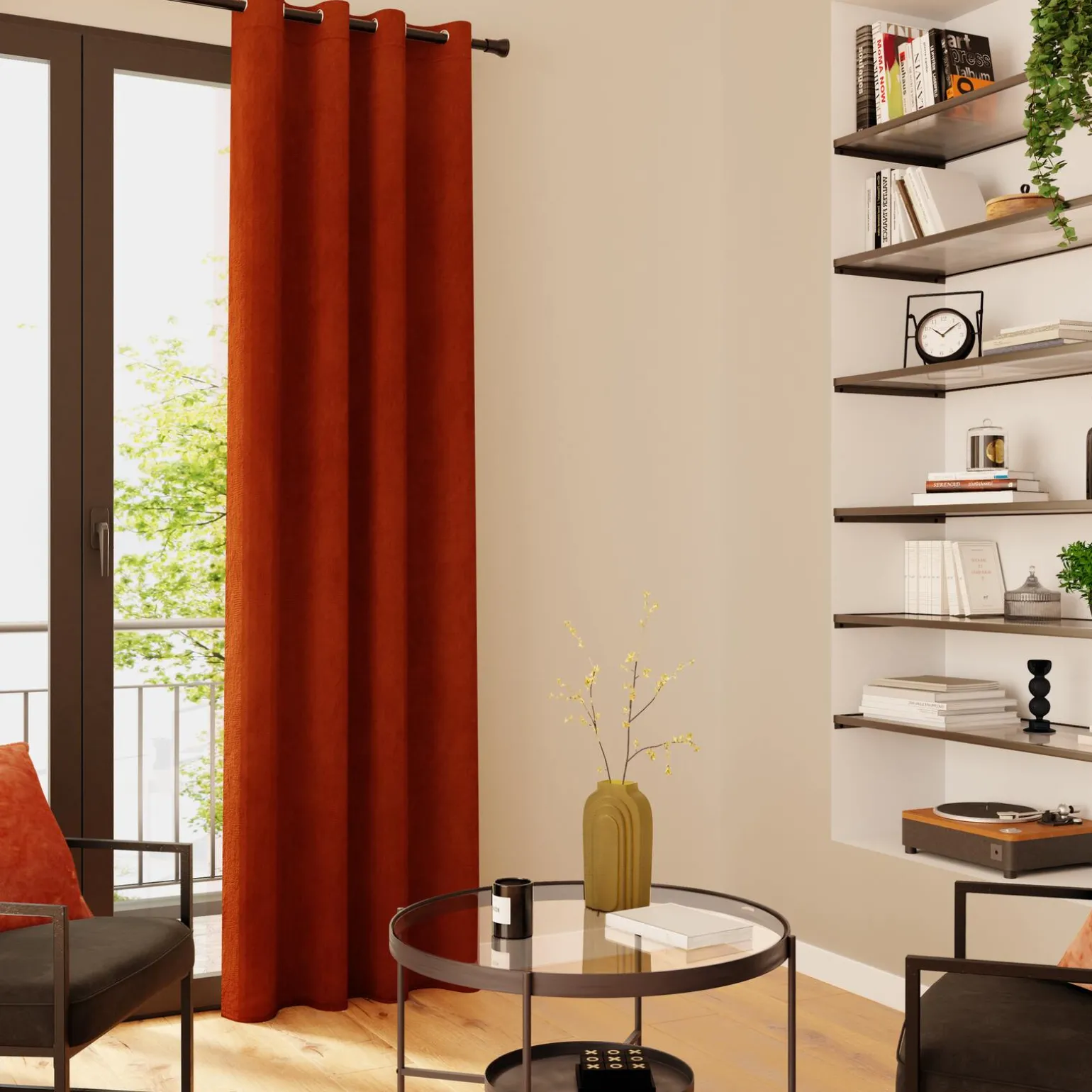 Rideau NEGRESCO coloris cognac 140 x 260 cm - 4MURS