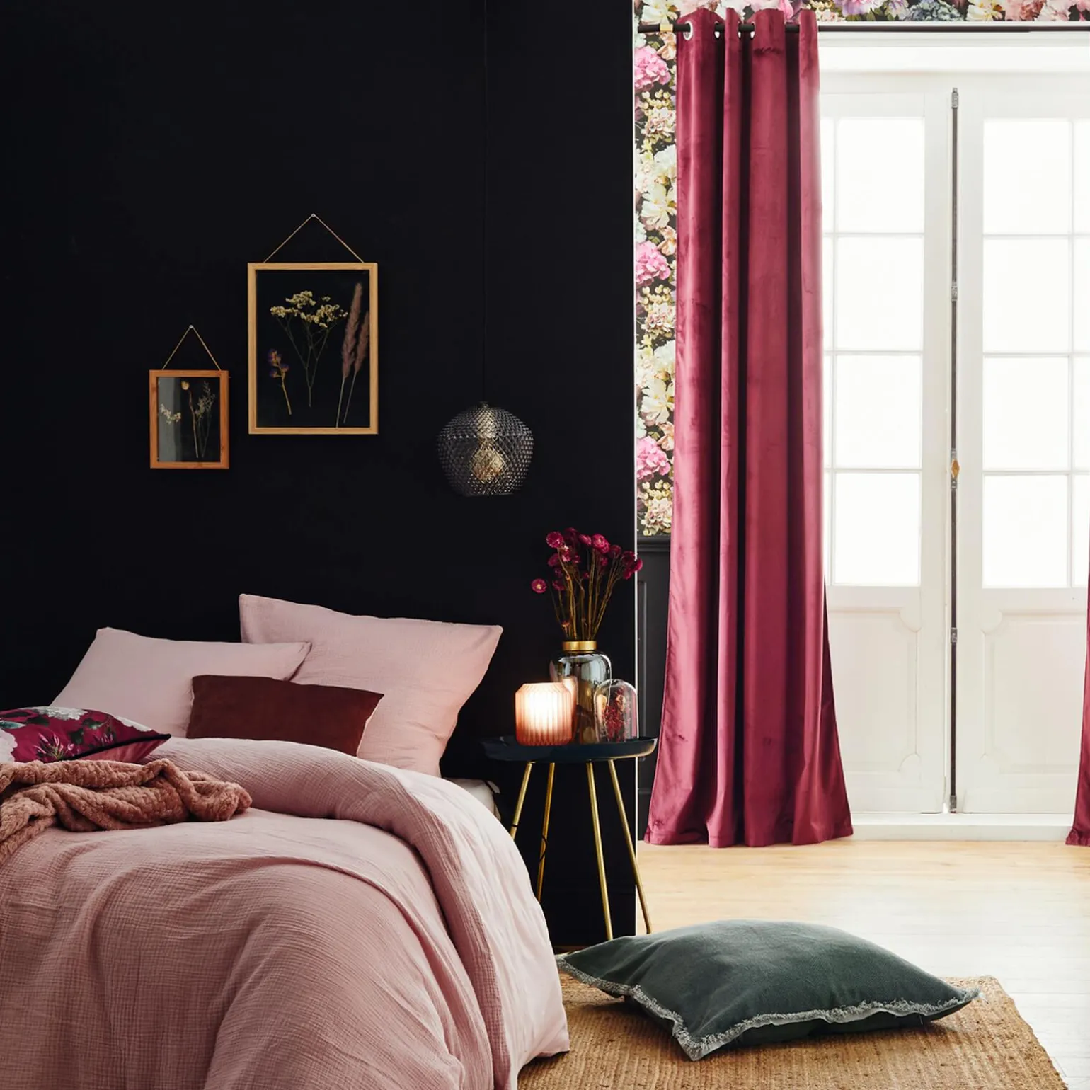 Rideau NEGRESCO coloris lie de vin 140 x 260 cm - 4MURS
