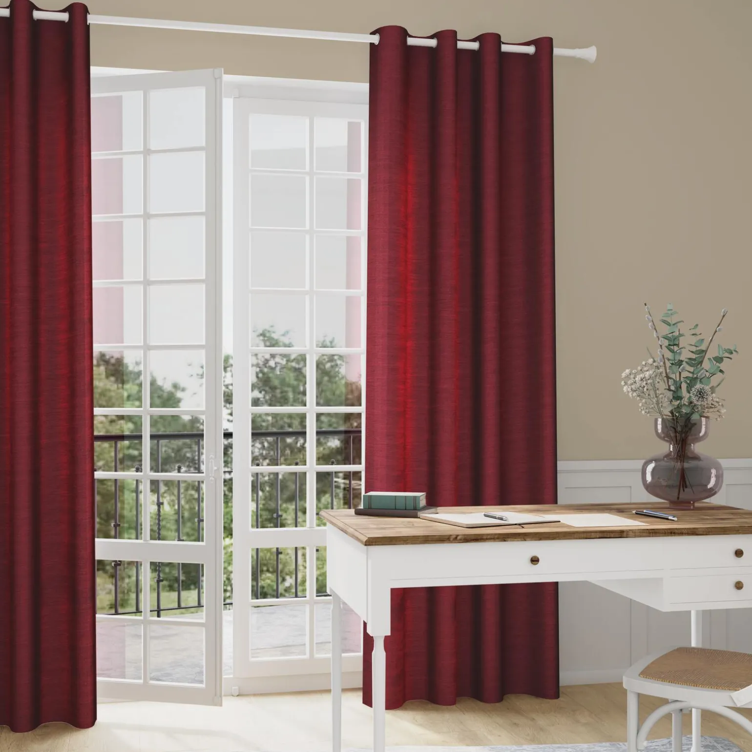 Rideau NOUK coloris marsala 140 x 260 cm - 4MURS