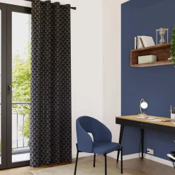Rideau SCHIAPARELLI coloris bleu nuit 140 x 240 cm - 4MURS