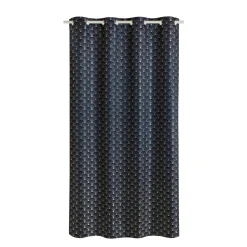 Rideau SCHIAPARELLI coloris bleu nuit 140 x 240 cm - 4MURS