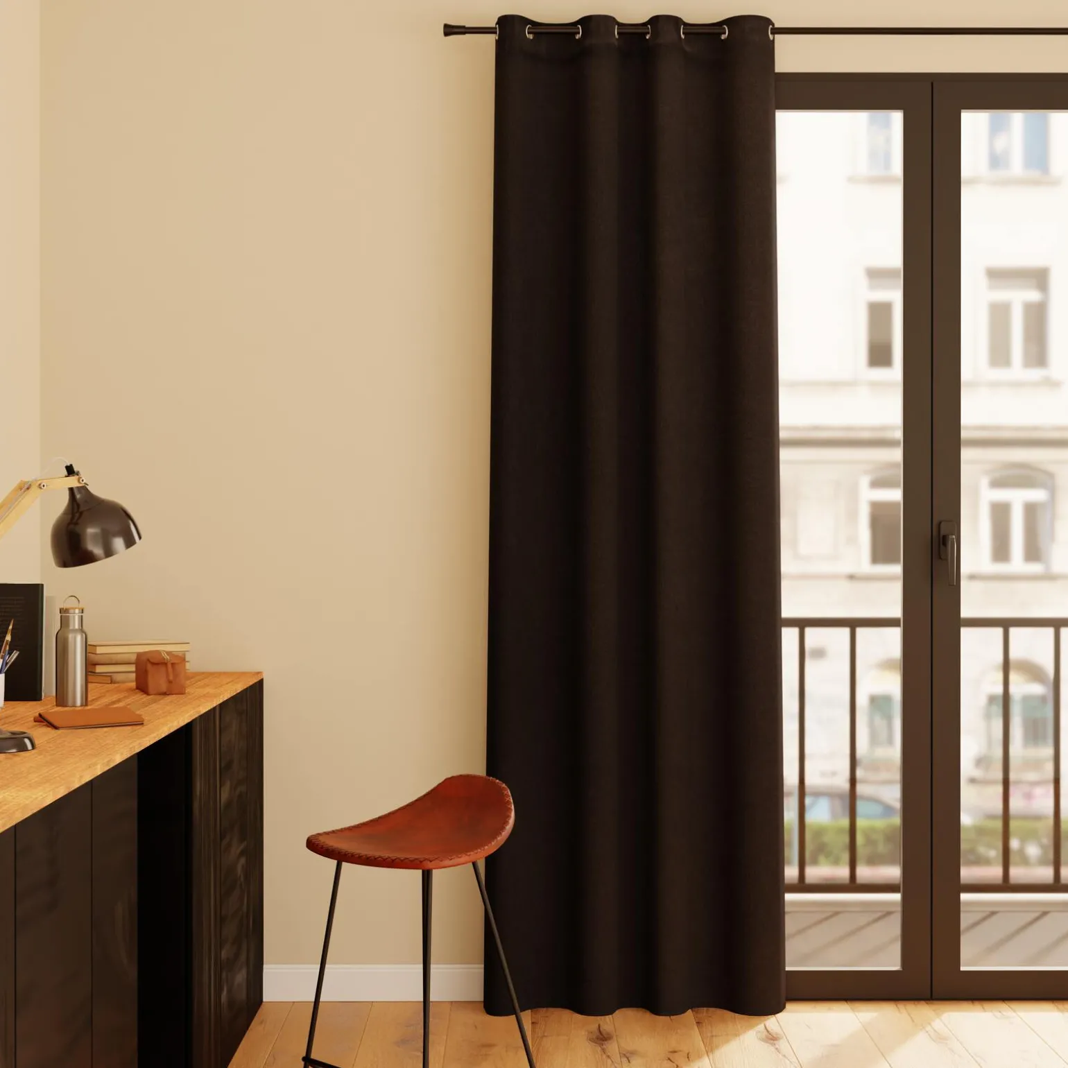 Rideau thermique BOSTON coloris gris orage 140 x 250 cm - 4MURS