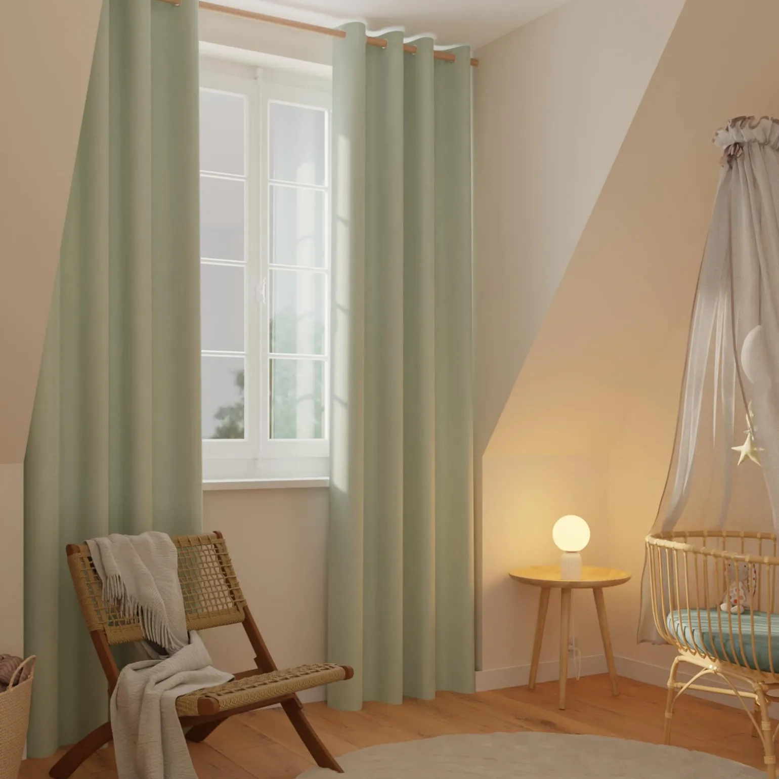 Rideau thermique SOON coloris kaki clair 140 x 260 cm - 4MURS