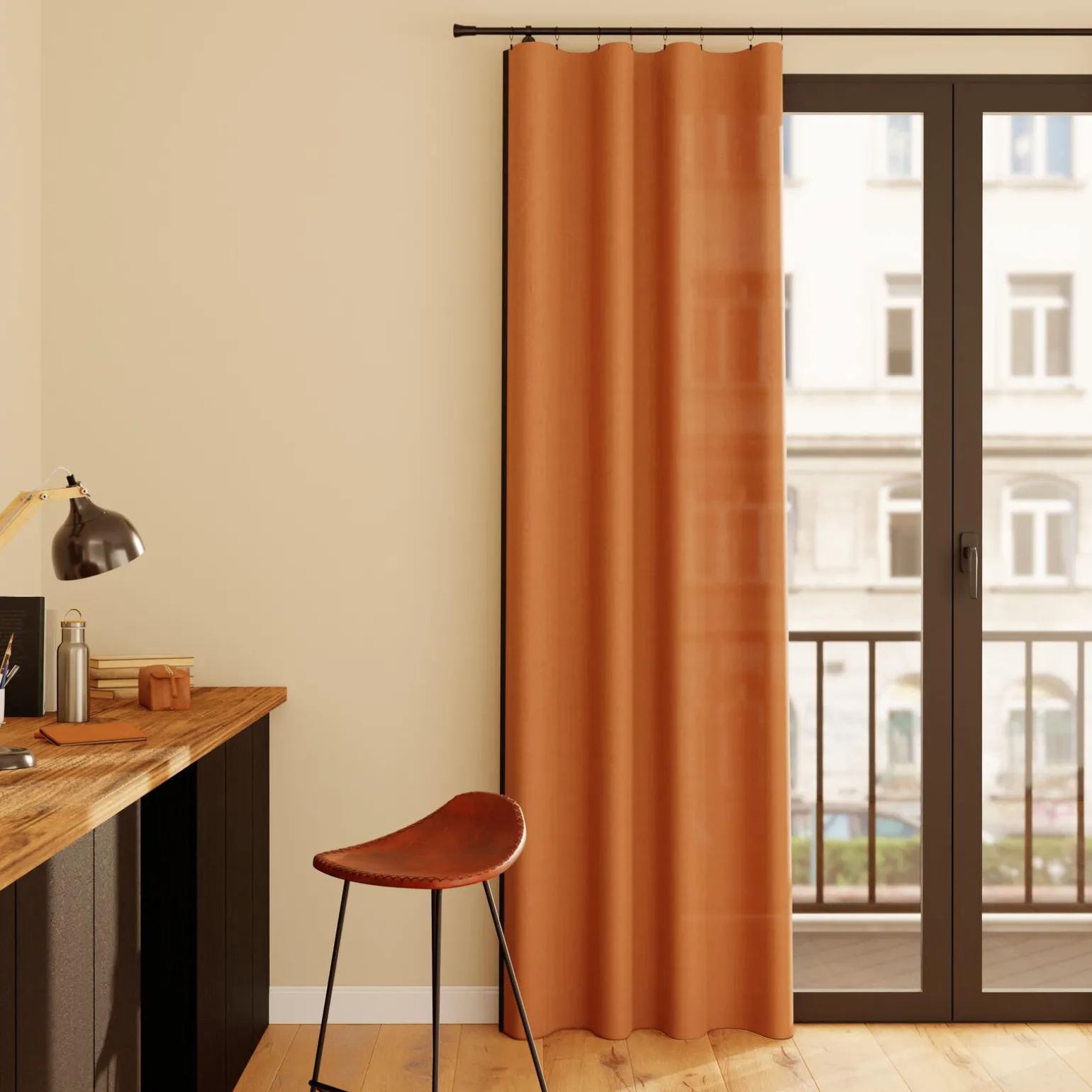 Rideau WARTON coloris havane 140 x 260 cm - 4MURS