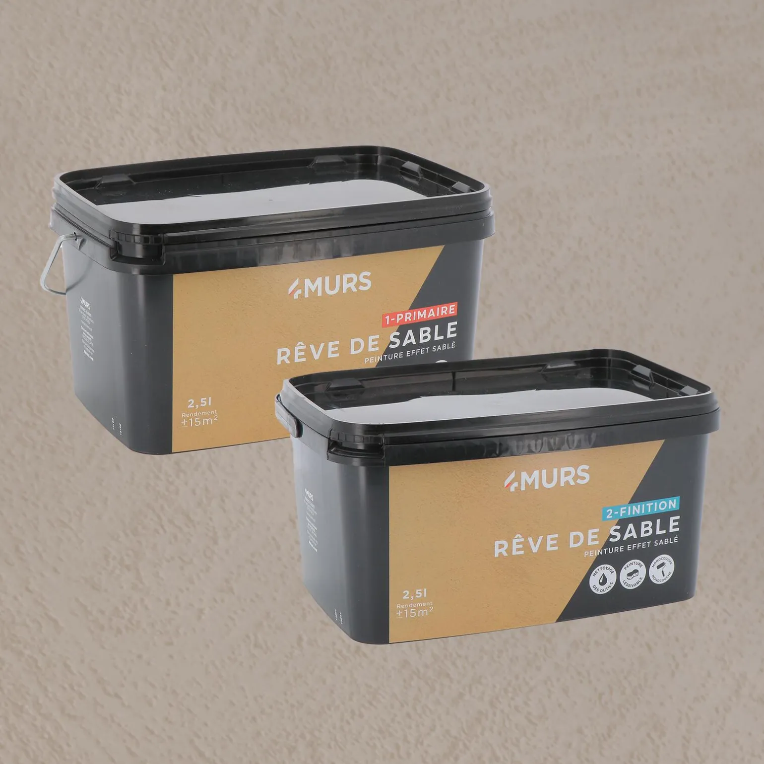 Rêve de sable Peinture havane + Primaire - 4MURS