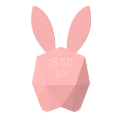 Réveil CUTTY CLOCK RABBIT coloris rose - 4MURS