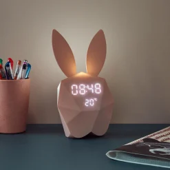 Réveil CUTTY CLOCK RABBIT coloris rose - 4MURS