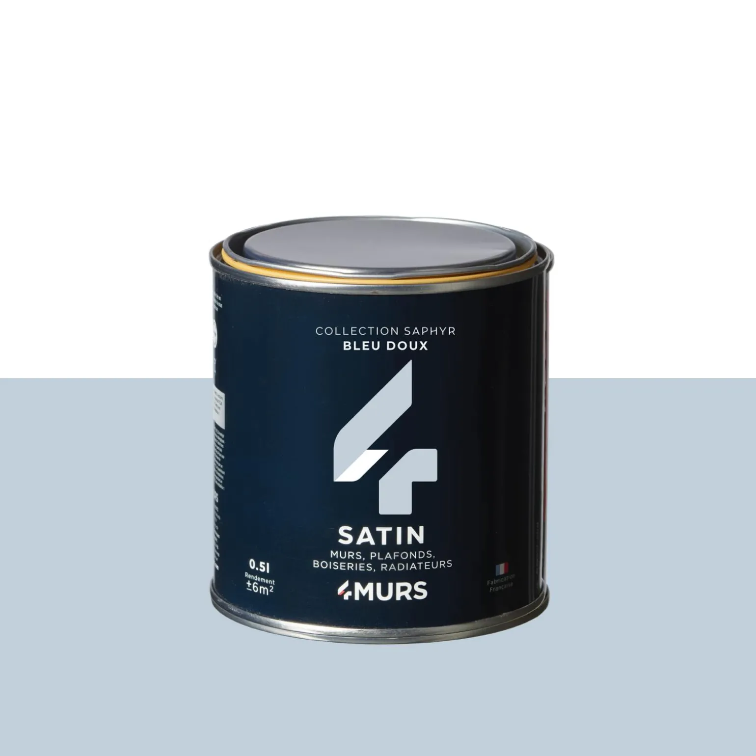 Saphyr Peinture Finition Peinture bleu doux Satiné 0,5 L - 4MURS