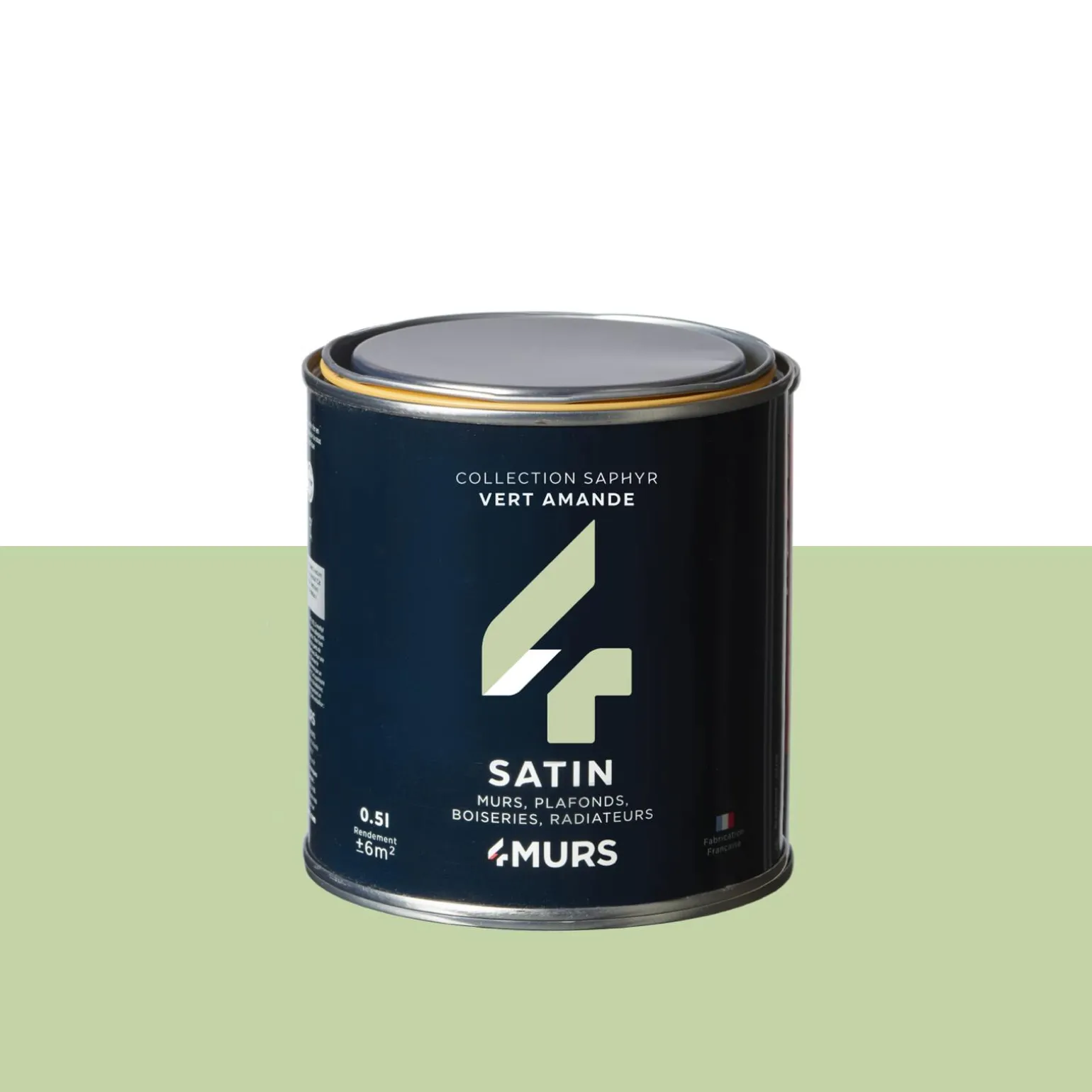 Saphyr Peinture Finition Peinture vert amande Satiné 0,5 L - 4MURS