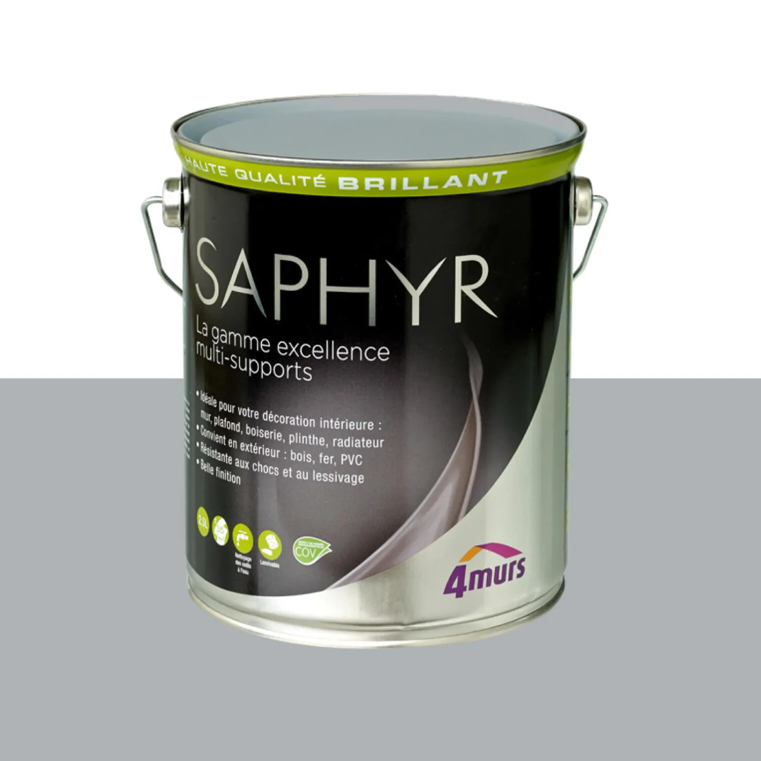 Saphyr Peinture Multi-supports Peinture gris manet Brillant - 4MURS