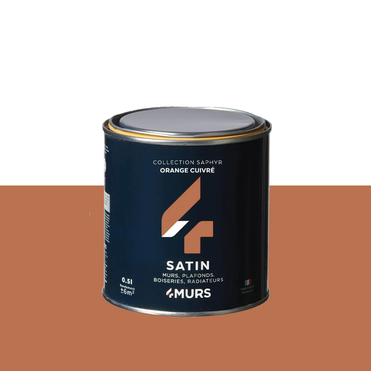 Saphyr Peinture Peinture orange cuivré Satiné 0,5 L - 4MURS