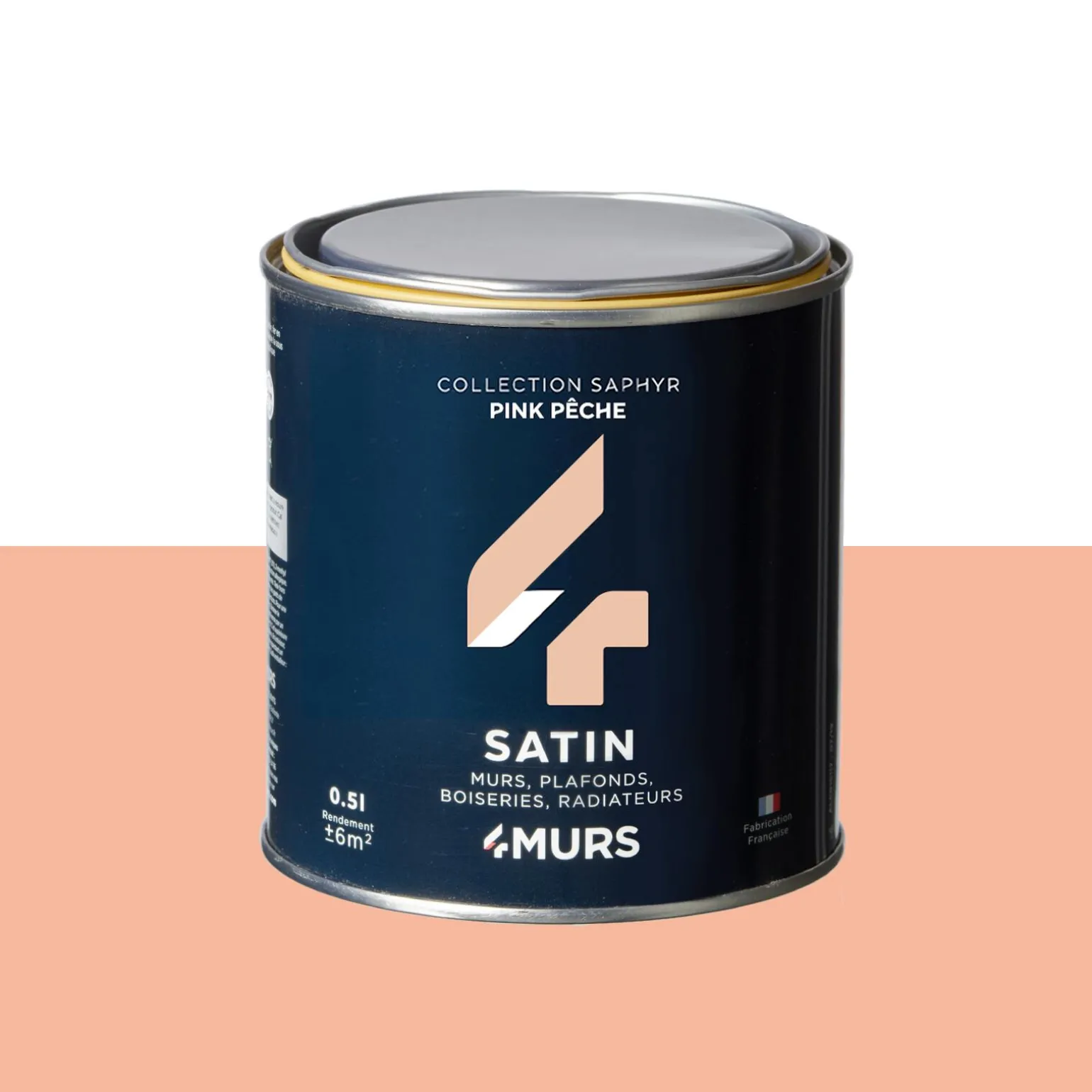 Saphyr Peinture Peinture Pink pêche Satiné 0,5 L - 4MURS