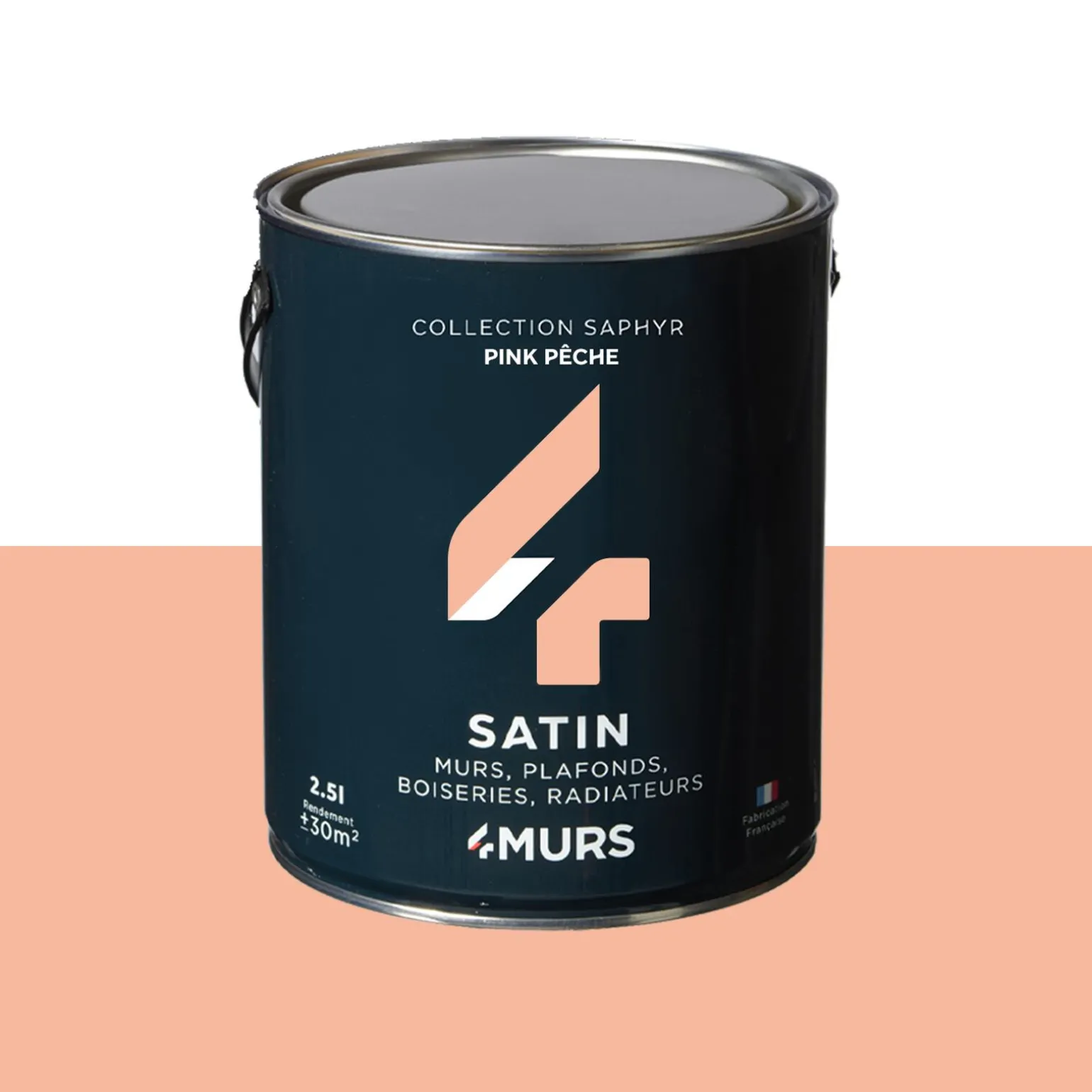 Saphyr Peinture Peinture Pink pêche Satiné 2,5 L - 4MURS