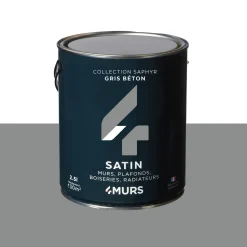 Saphyr Peinture Peinture gris béton Satiné 2,5 L - 4MURS