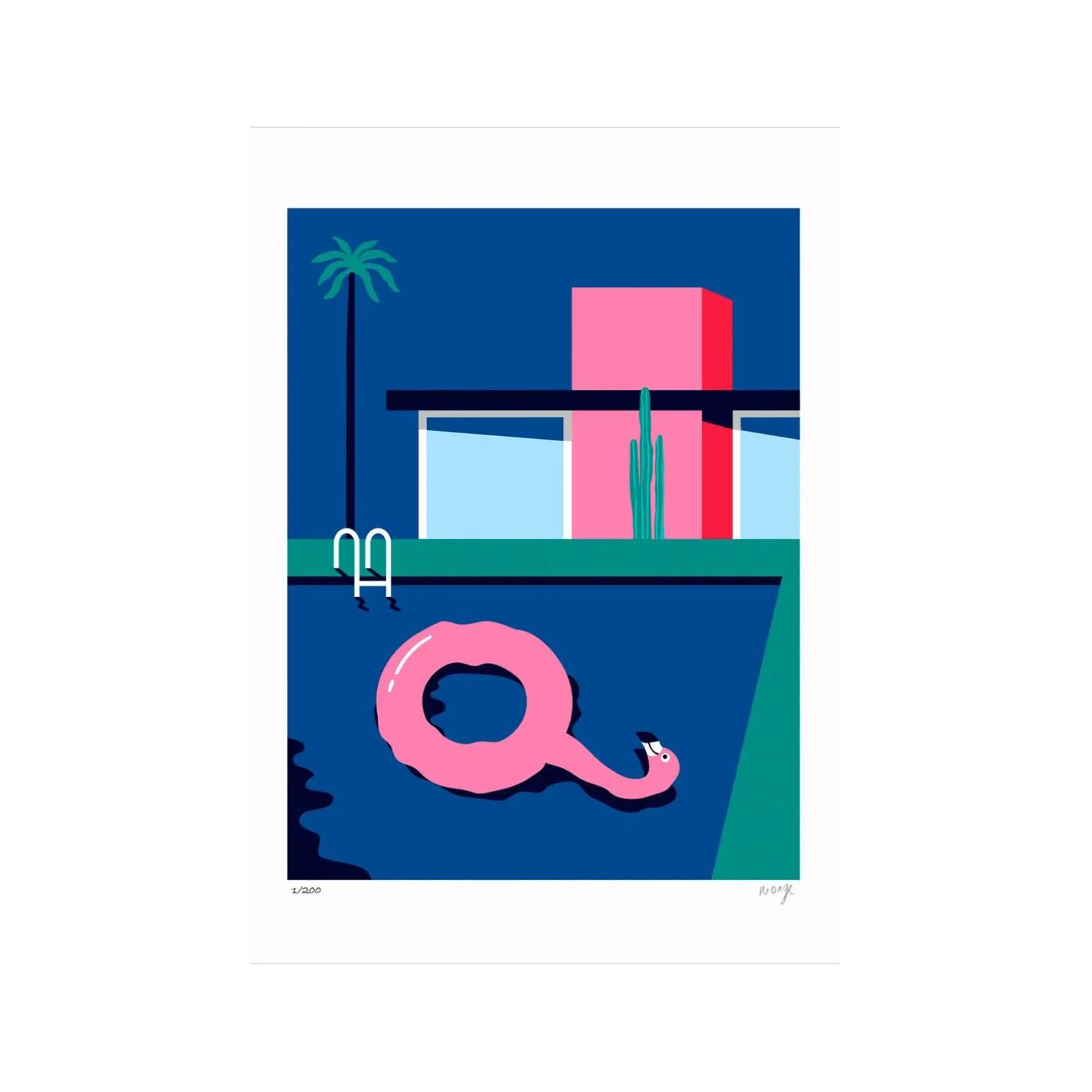 Sergeant Paper Affiche FLAMINGO HANGOVER A3 30 x 42 cm - 4MURS