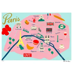 Sergeant Paper Affiche MAP DE PARIS 50 x 70 cm - 4MURS