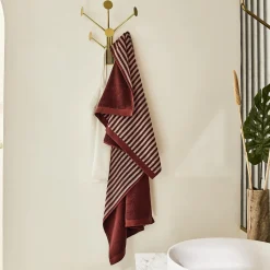 Serviette éponge RAFAELA coloris bordeaux 50 x 100 cm - 4MURS