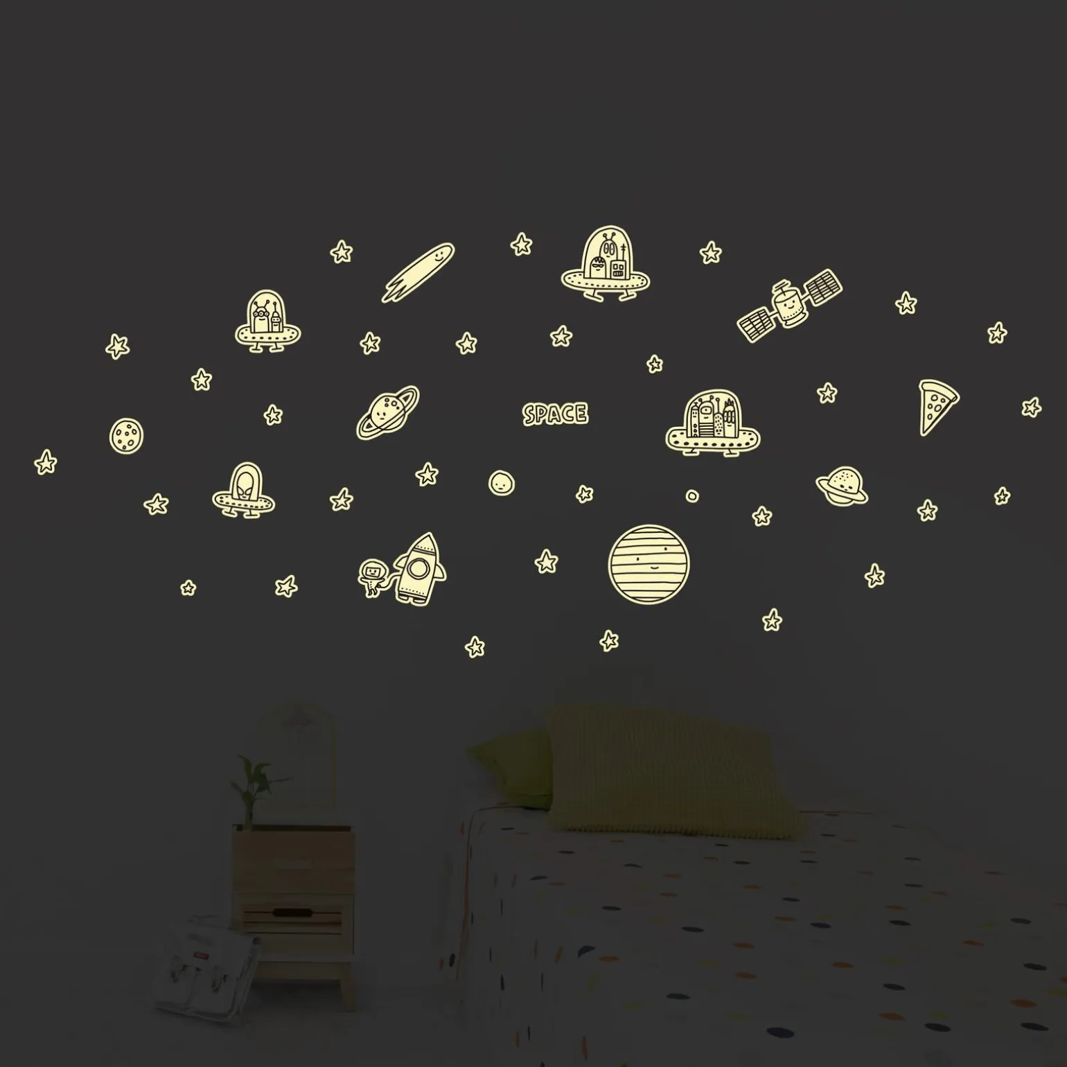 Sticker phosphorescent SPACE coloris noir - 4MURS