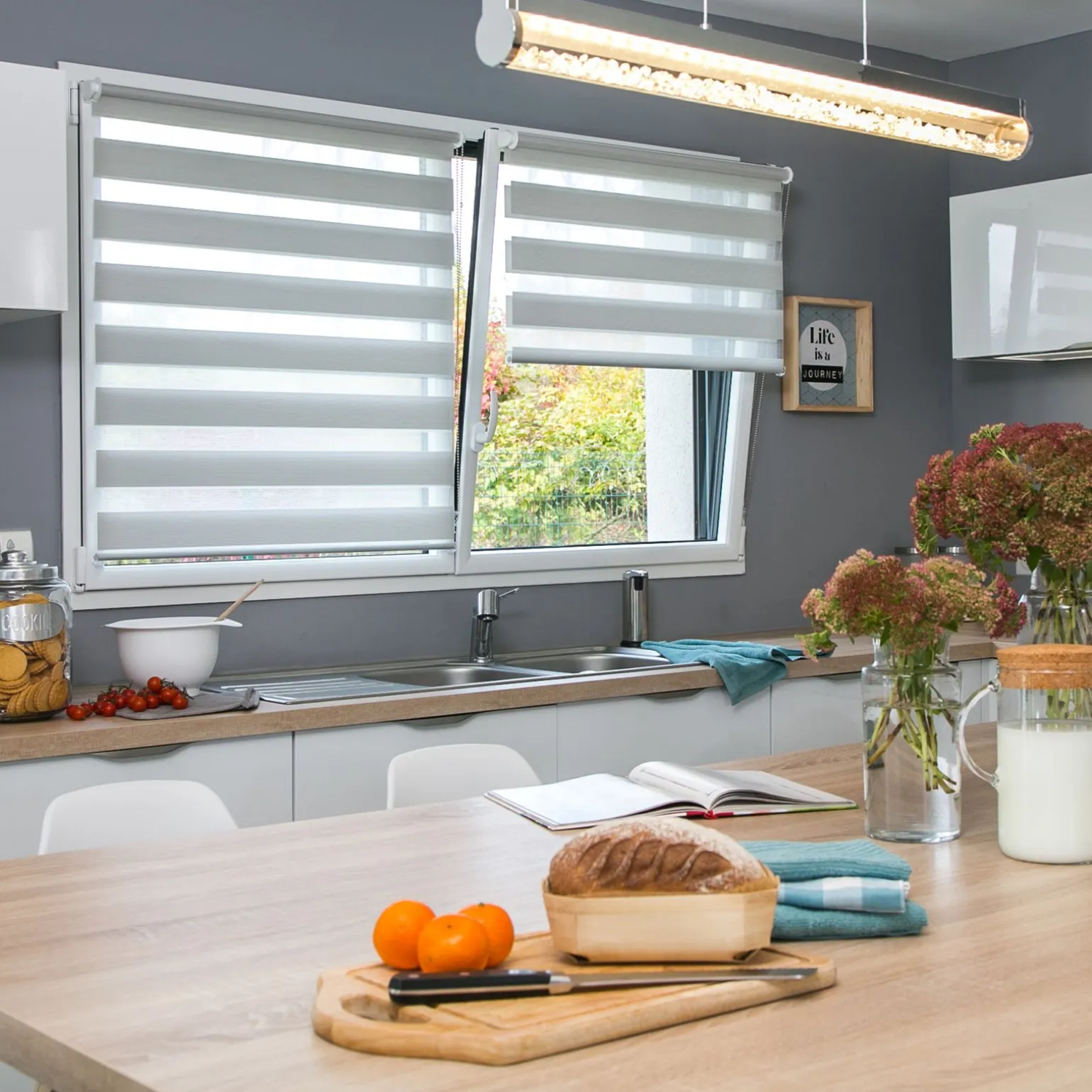 Store jour/nuit ECLIPSE coloris gris chiné 42 x 160 cm - 4MURS