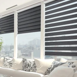 Store jour/nuit SOLSTICE coloris noir/blanc 150 x 250 cm - 4MURS
